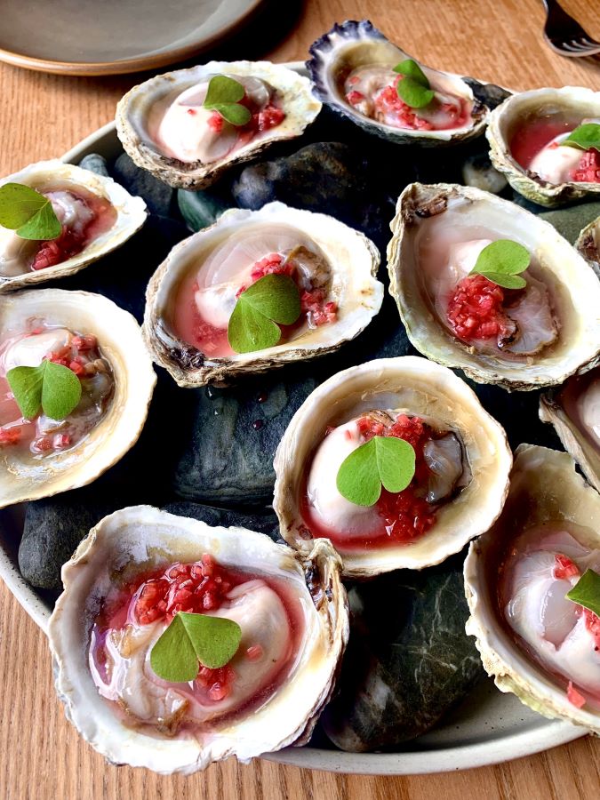 In-season Bluff oysters at Sherwood Restaurant